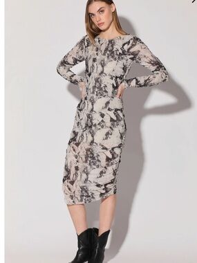 NWT Walter Baker Josey Marble Long Sleeve Sheath Dress